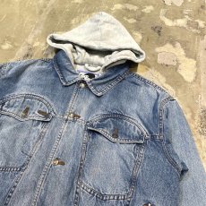 画像4: SWEAT HOODIE SWITCHED DENIM JACKET / Mens L (4)