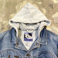 画像10: SWEAT HOODIE SWITCHED DENIM JACKET / Mens L (10)