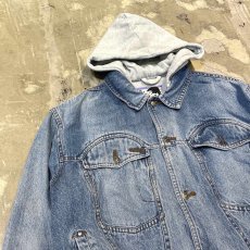 画像3: SWEAT HOODIE SWITCHED DENIM JACKET / Mens L (3)