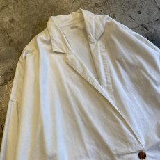 画像3: WHITE COLOR DOLMAN SLEEVE DESIGN COTTON DOUBLE JACKET / Ladies L (3)