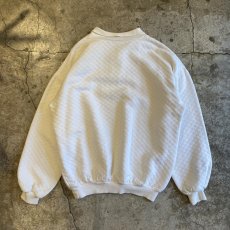 画像2: EMBOSS PATTERN DESIGN VOLUME SLEEVE COTTON L/S POLO TOPS / Ladies L / MADE IN USA (2)