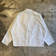 画像2: WHITE COLOR DOLMAN SLEEVE DESIGN COTTON DOUBLE JACKET / Ladies L (2)