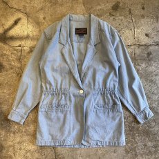 画像1: WAIST MARK DESIGN TAILORED DENIM JACKET / Ladies S(M~L) (1)