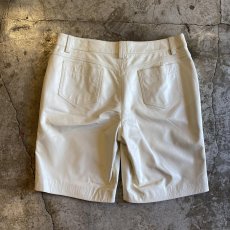 画像2: WHITE LEATHER DESIGN HALF PANTS / W32 (2)