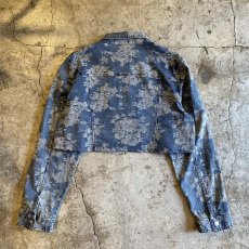 画像2: FLORAL PATTERN SHORT DESIGN DENIM JACKET / Ladies M (2)