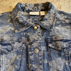 画像4: FLORAL PATTERN SHORT DESIGN DENIM JACKET / Ladies M (4)