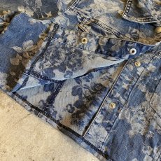 画像9: FLORAL PATTERN SHORT DESIGN DENIM JACKET / Ladies M (9)