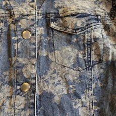 画像5: FLORAL PATTERN SHORT DESIGN DENIM JACKET / Ladies M (5)