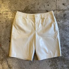 画像1: WHITE LEATHER DESIGN HALF PANTS / W32 (1)