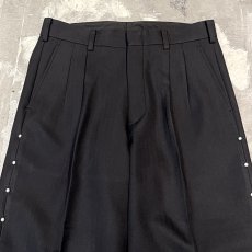 画像10: SIDE STUDS DECORATIVE BLACK COLOR SLACKS / W30 (10)