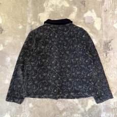 画像2: ALL OVER BOTANICAL PATTERN COLLAR SWITCHED FLEECE JACKET / Mens M (2)