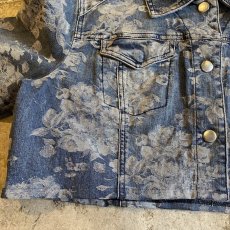 画像6: FLORAL PATTERN SHORT DESIGN DENIM JACKET / Ladies M (6)