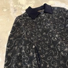 画像3: ALL OVER BOTANICAL PATTERN COLLAR SWITCHED FLEECE JACKET / Mens M (3)