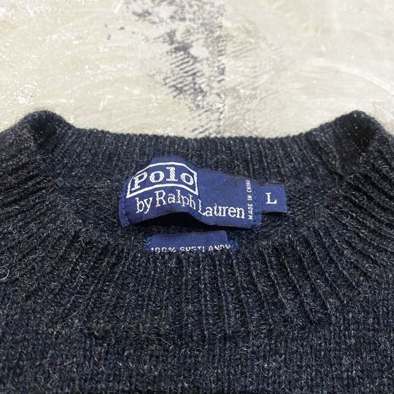 RALPH LAUREN】CRASH DAMAGE KNIT SWEATER / Mens L【UNDERLAND ONLINE