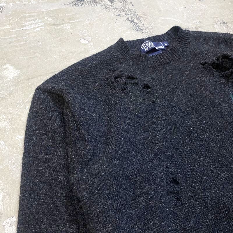 RALPH LAUREN】CRASH DAMAGE KNIT SWEATER / Mens L【UNDERLAND ONLINE